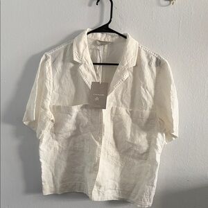Everlane Linen Boxy Short Sleeve Shirt - Off White